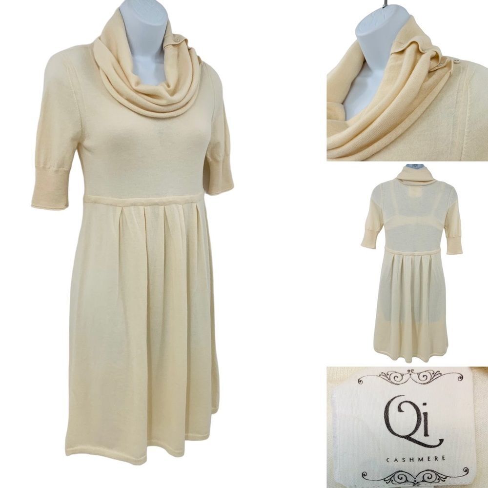 Qi Cowl Neck Cashmere Sweater Dress